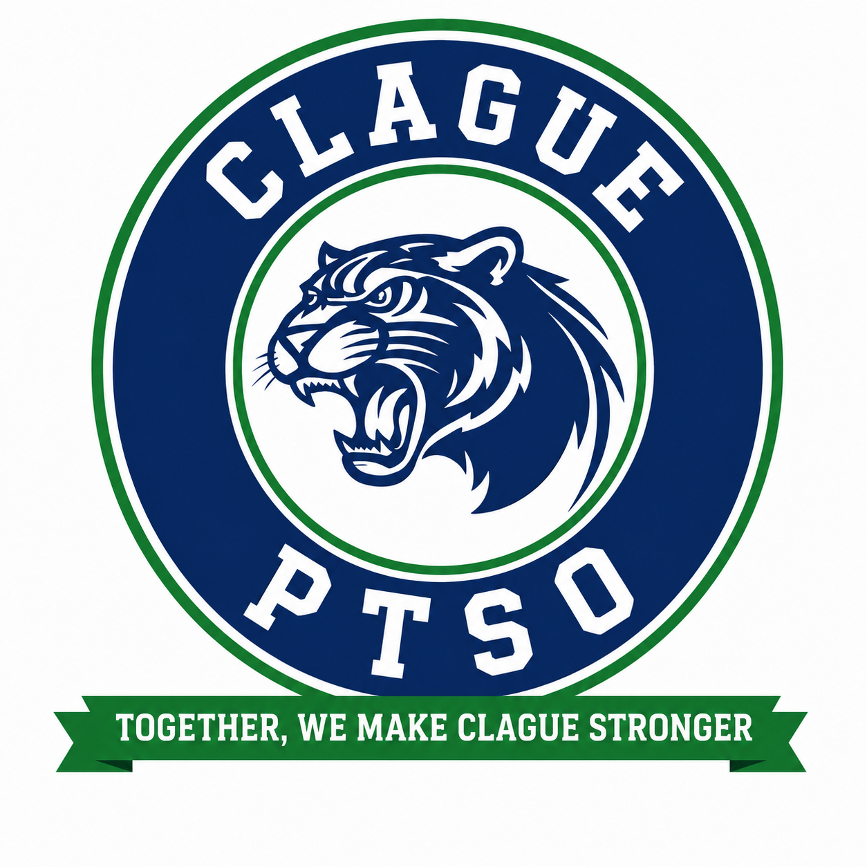 Clague PTSO circular tiger badge